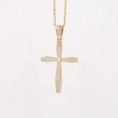 Σταυρός με ή χωρίς αλυσίδα Κ9 διπλής όψης Κωδ.KA09105.